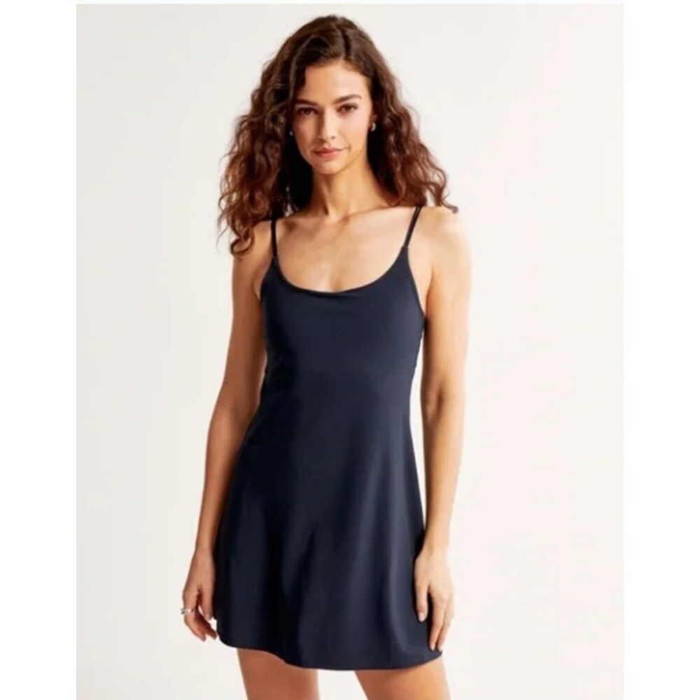 Abercrombie & Fitch Navy Blue Traveler Mini Dress size XS preppy tennis chic